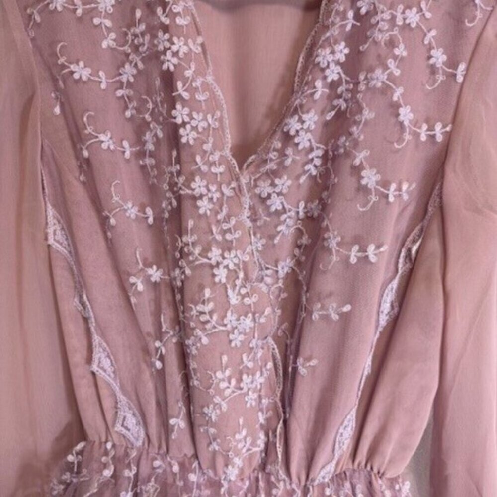 Veiled New York Modest Fashion Long Sleeve Maxi Dress NWT Size 14 Dusty Rose - Picture 3 of 11